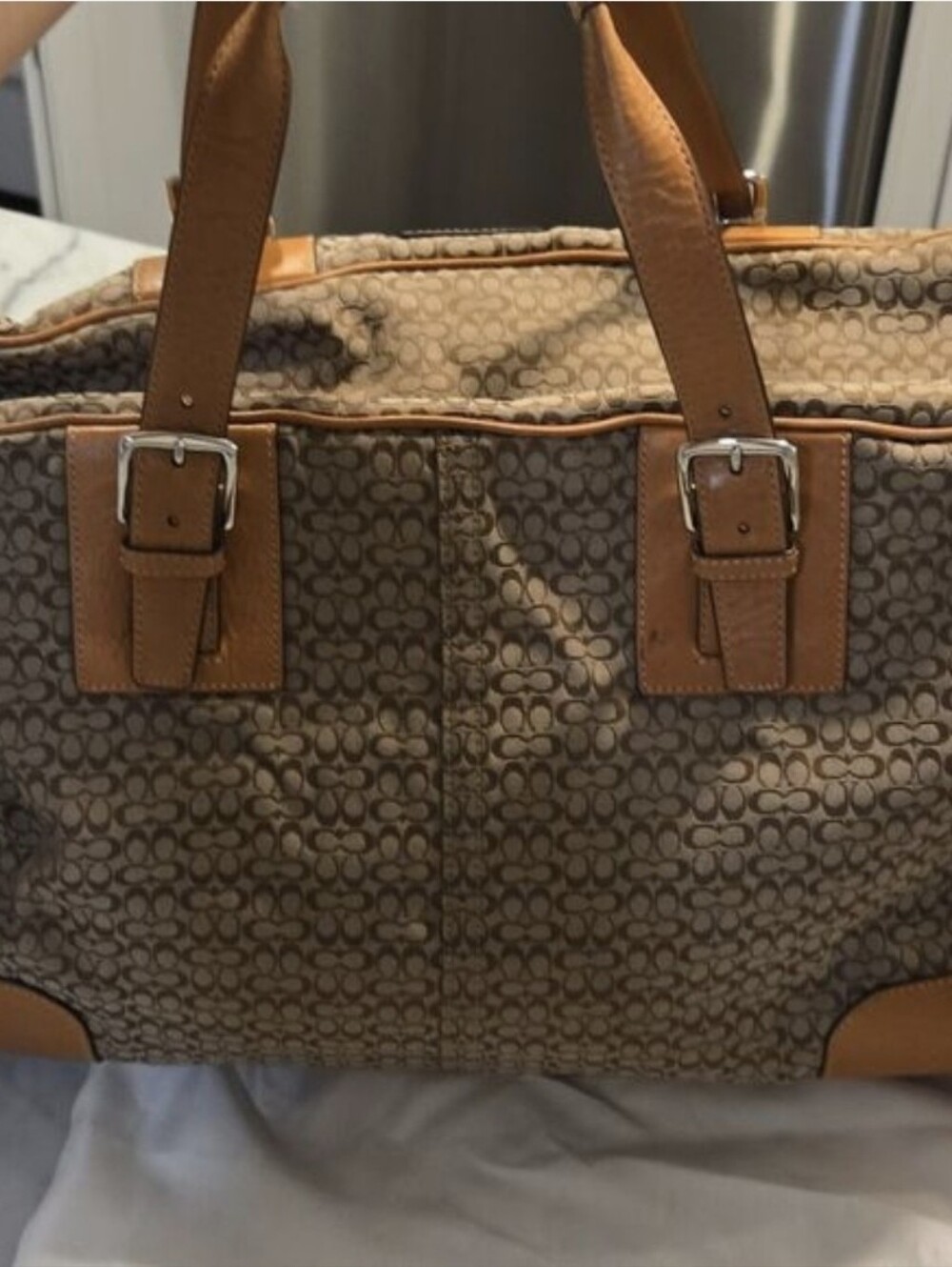 Coach Signature C Monogram Vintage Transatlantic Duffle Cosmetic Travel Bag Set - Picture 4 of 8